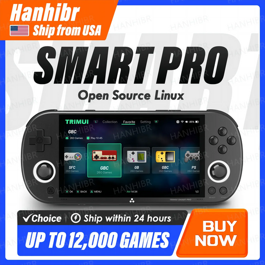 Trimui Smart Pro Handheld Game Console 4.96 Inch IPS Screen Linux System Joystick RGB Lighting Retro Video Game Player Gift
