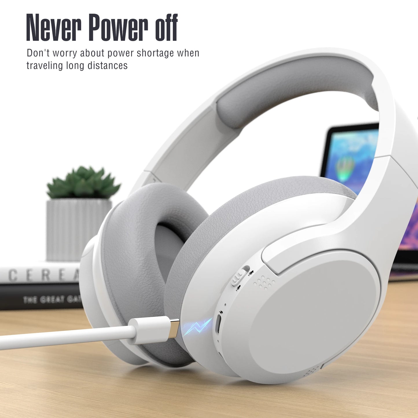 Bluetooth Wireless Over Ear Headphones 48 Hours Playtime Mic