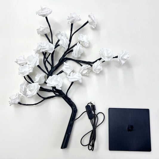 LED Rose Tree Lights 24 LEDs USB Operated Table Lamp
