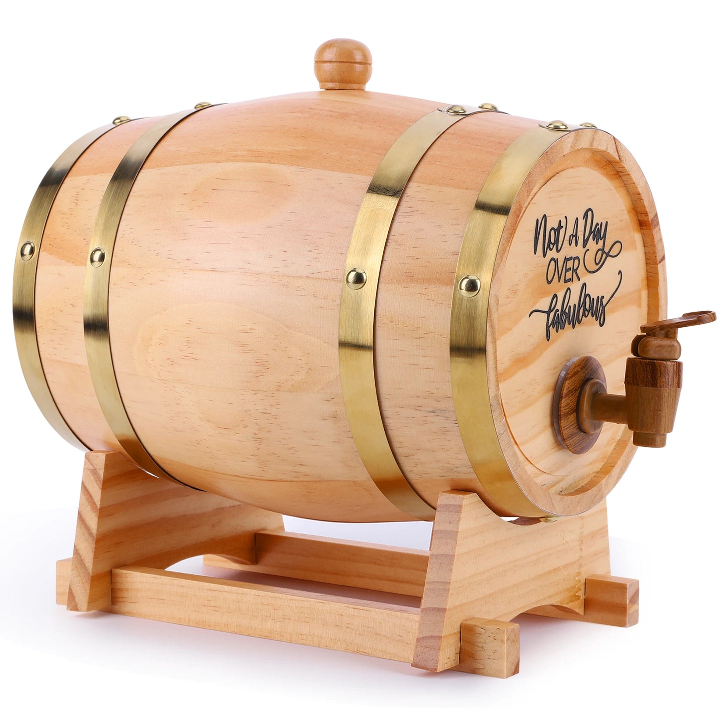 3L Engraved Oak Aged Whiskey Barrel With Stand Bung Spigot