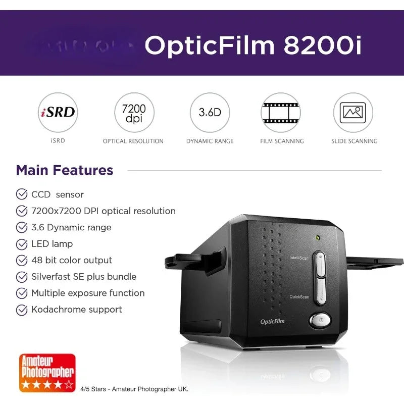 OpticFilm 8200i SE 35mm Film And Slide Scanner Bundle