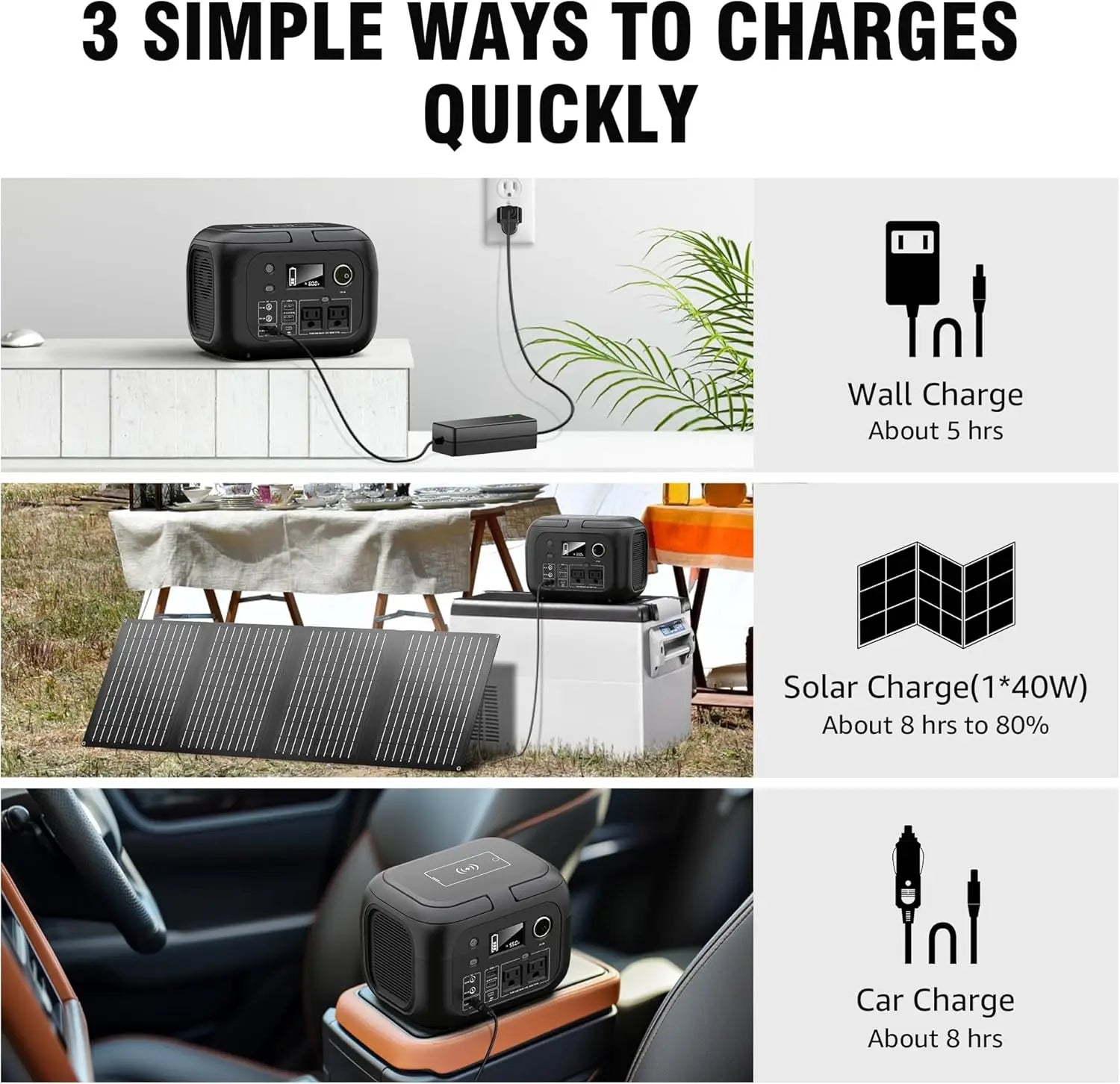 300W 260Wh Portable Power Station with Solar Panels 40W Solar Generator for Outdoor Travel Camping RV - Ultimate Objects