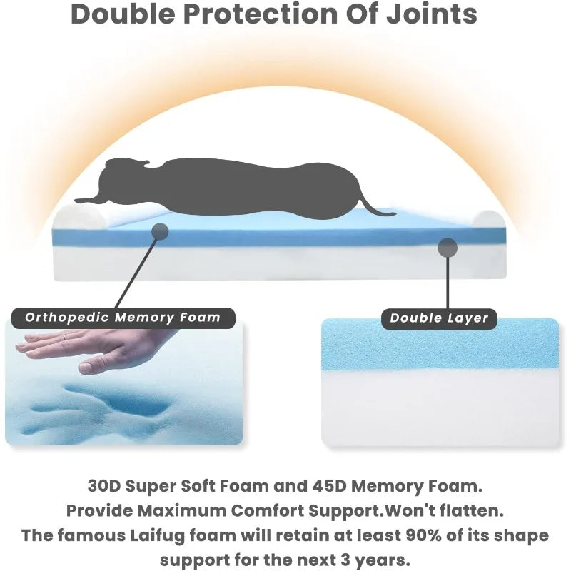 Orthopedic Memory Foam Extra Large Dog Bed Slate Grey