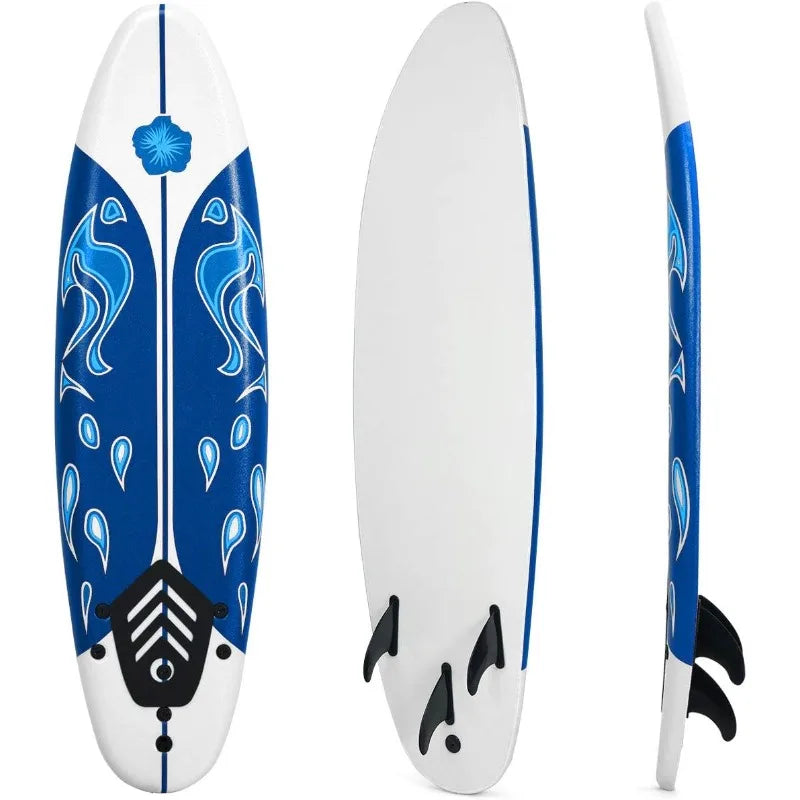 GYMAX 6 Ft Stand Up Paddle Board With Removable Fins And Safety Leash Lightweight Non Slip Surfboard For Teens And Beginners