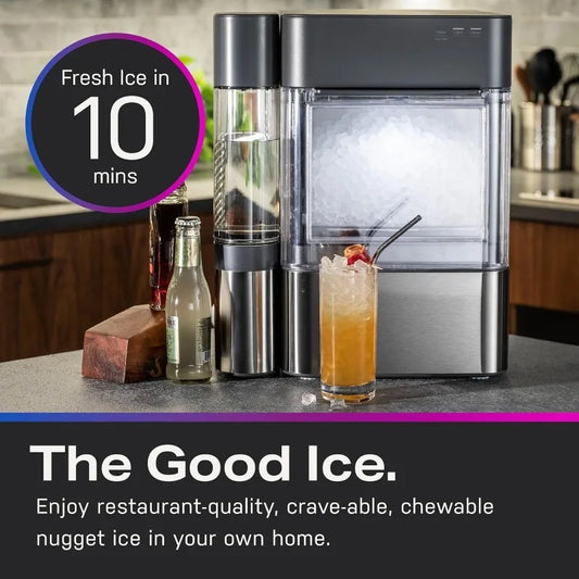 Countertop Nugget Ice Maker 0.75 Gallon Tank Stainless
