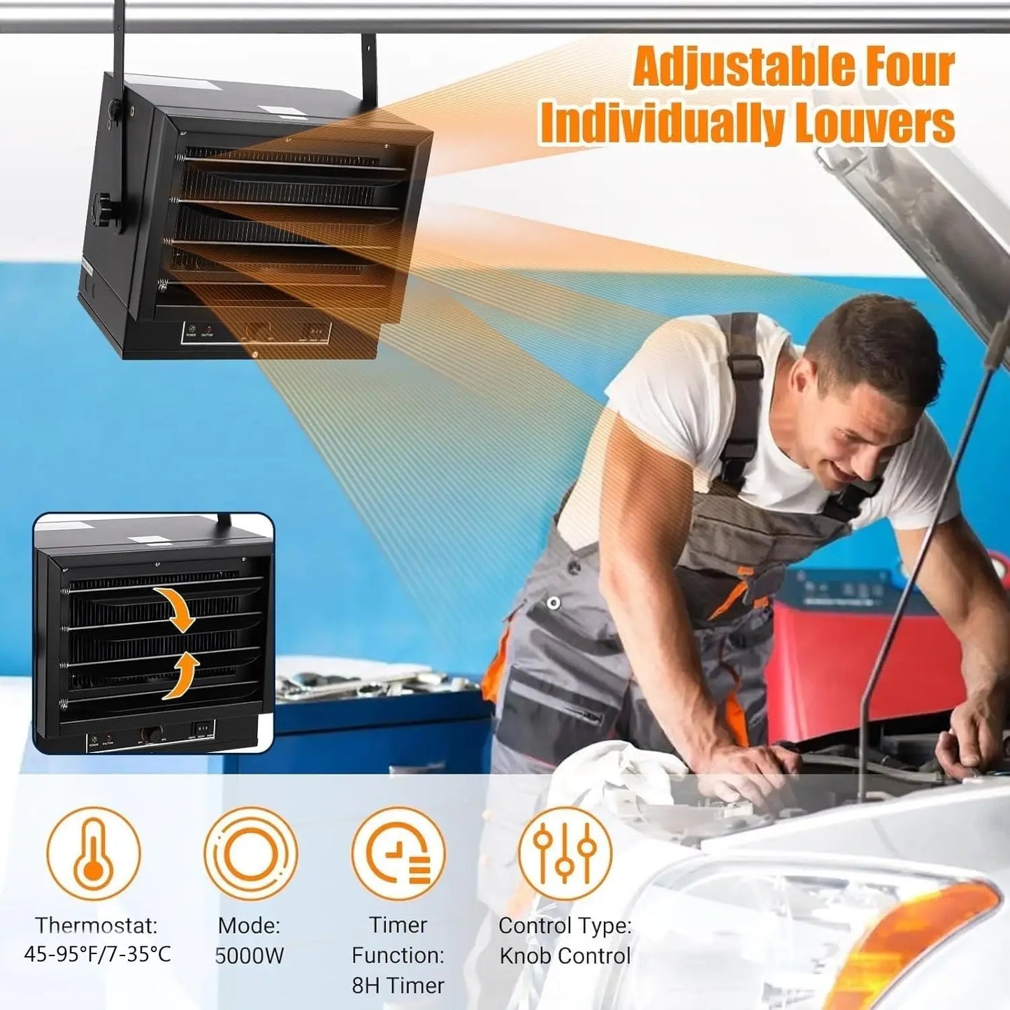Electric Garage Space Heaters 5000 7500W 240V Ceiling Mount