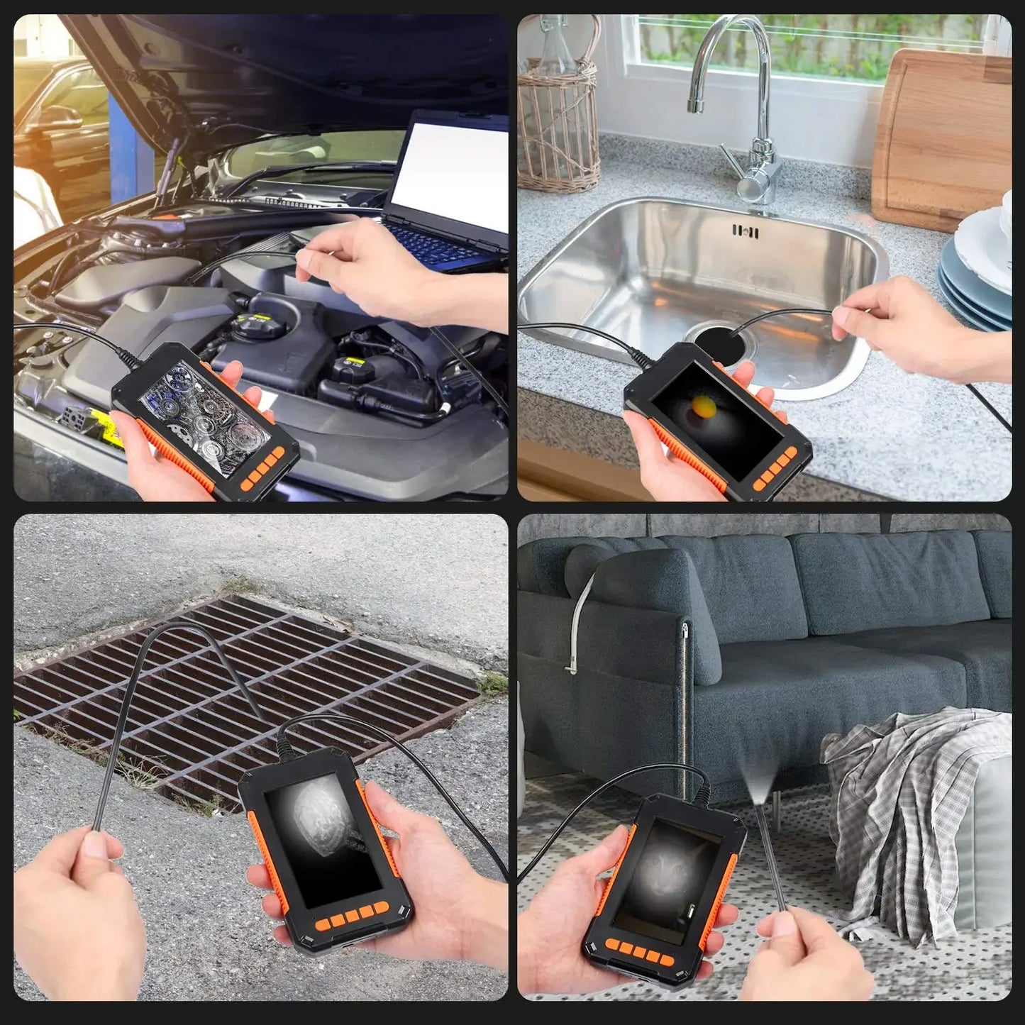 4.3 Inch IPS Endoscope Camera 1080P IP67 Borescope Kit
