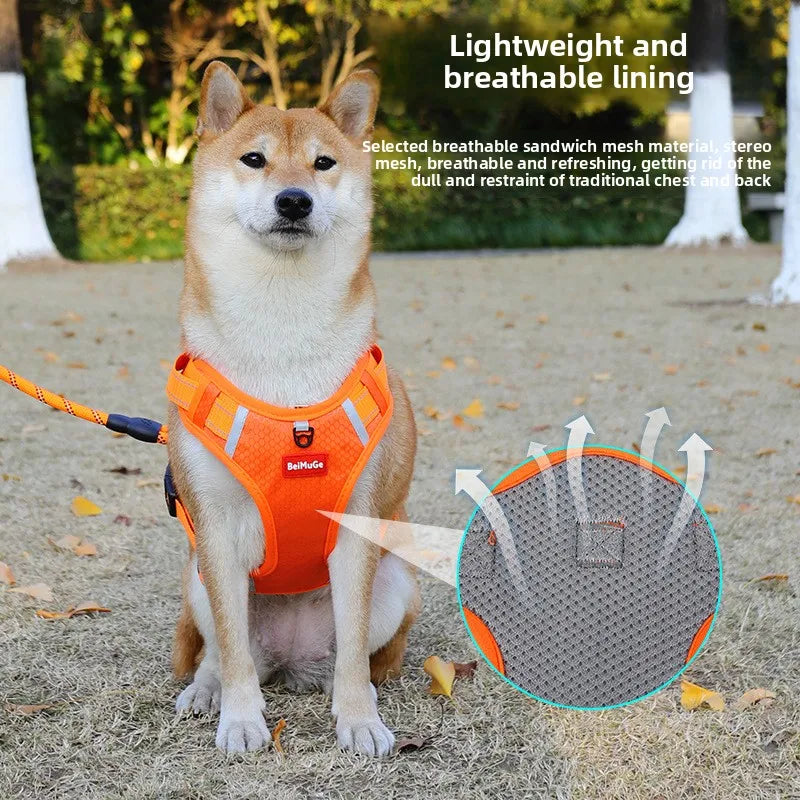 Vest Harness Reflective Strip Breathable Mesh For Small Pets