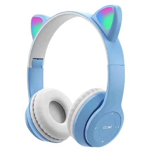 Wireless Cat Ear Headphones Bluetooth Glow Light For Kids