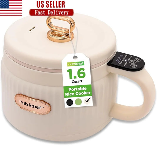 1.6 Qt Portable Electric Rice Cooker Nonstick Ceramic