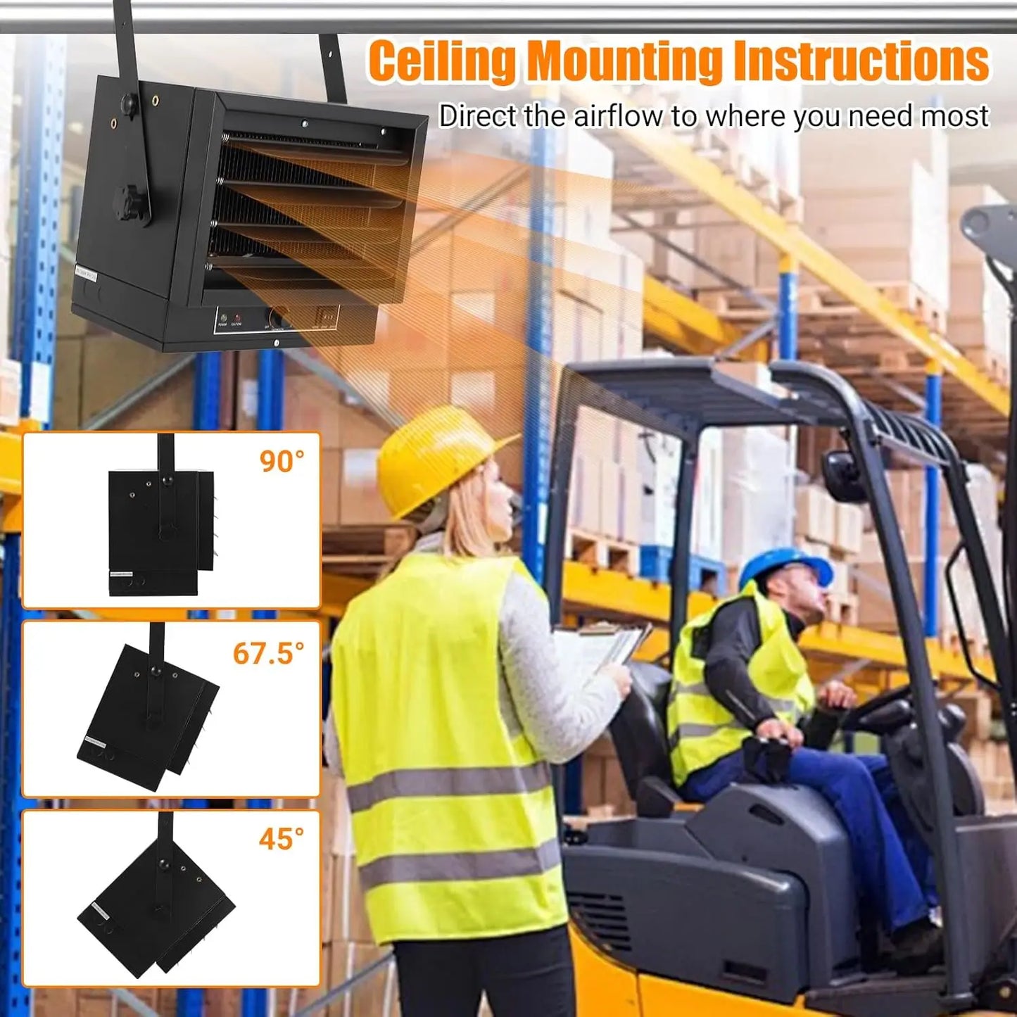 Electric Garage Heater 5000 to 7500W 240V Ceiling Mount