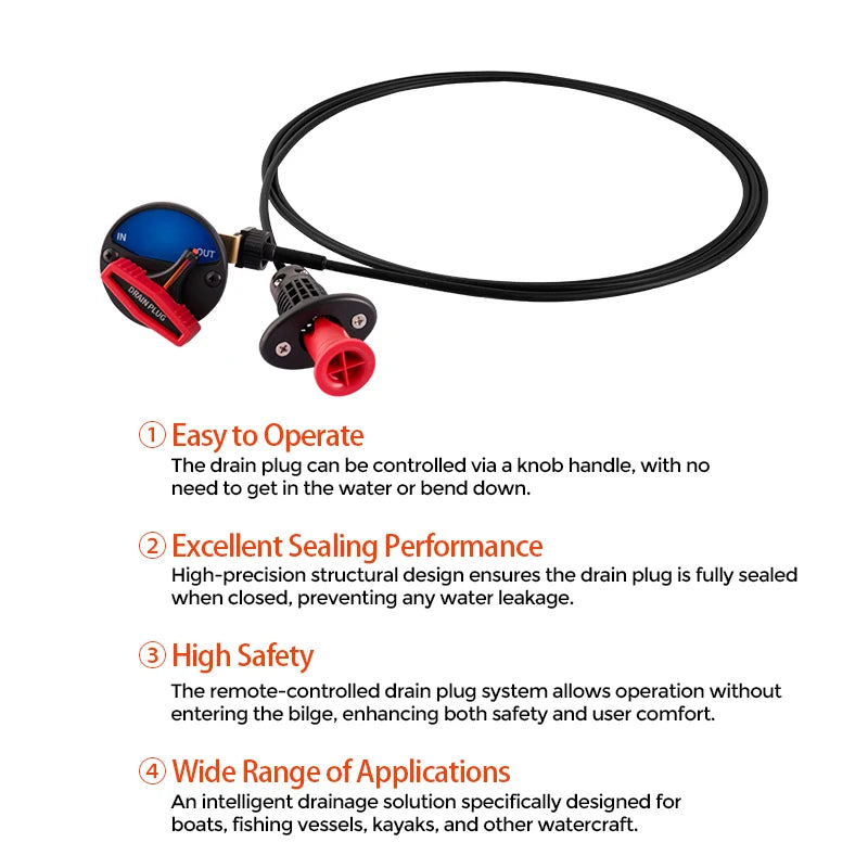 Bass Boat Drain Plug System Remote Drain Plug 1 Inch