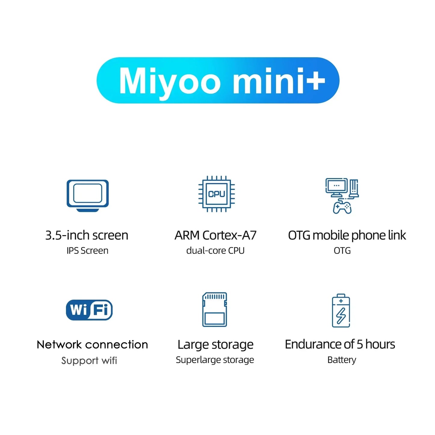 Miyoo Mini Plus Portable Retro Handheld Game Console V2 Mini IPS Screen Classic Video Game Console Linux System Children's Gift