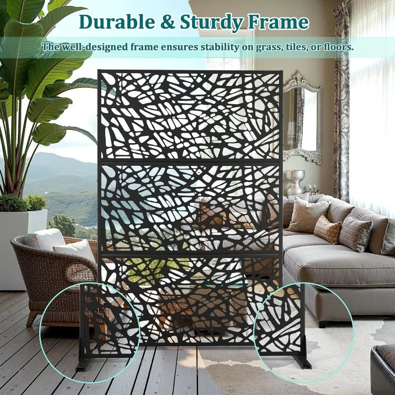 Metal Outdoor Privacy Screen Fence Panel 72x47 Inches