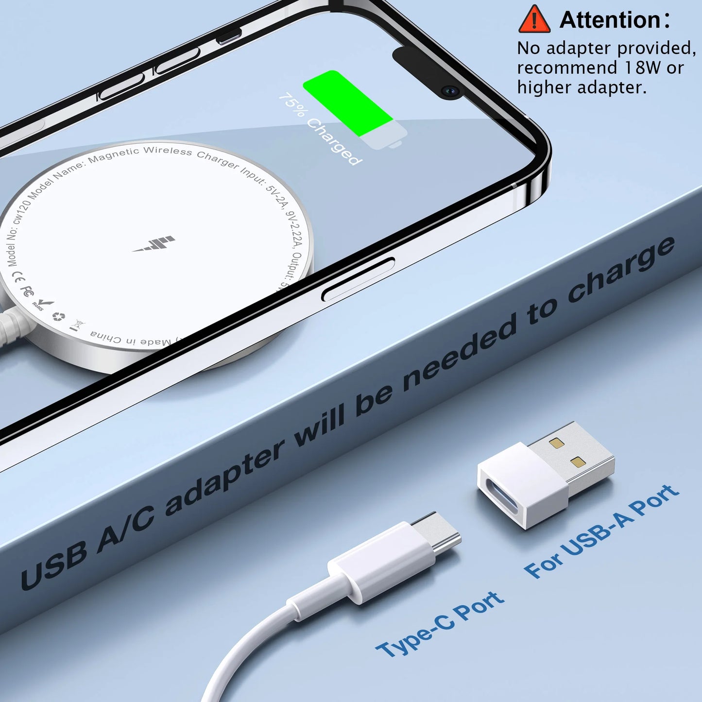 2 Pack Magnetic Wireless Charger 15W For iPhone 15 14 13 12