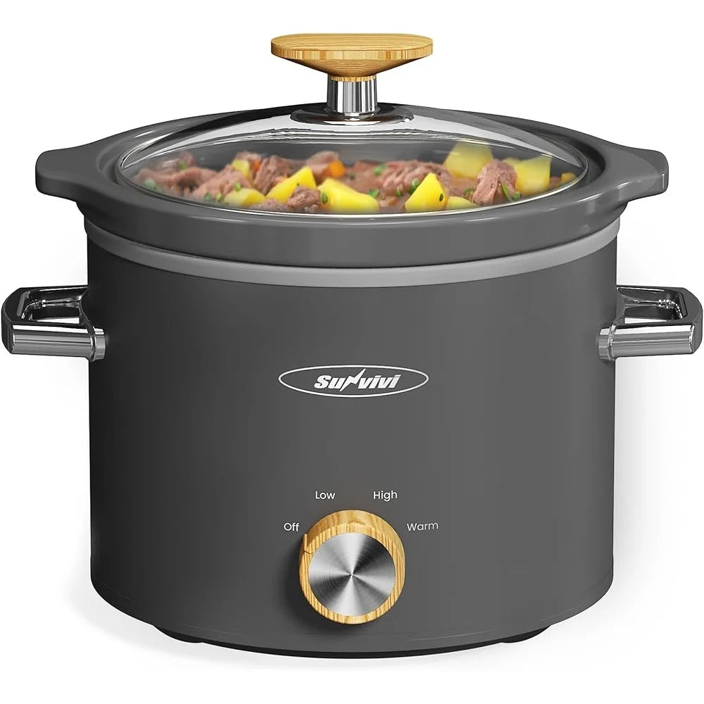 Small Slow Cooker Removable Ceramic Pot 2 Quart Compact