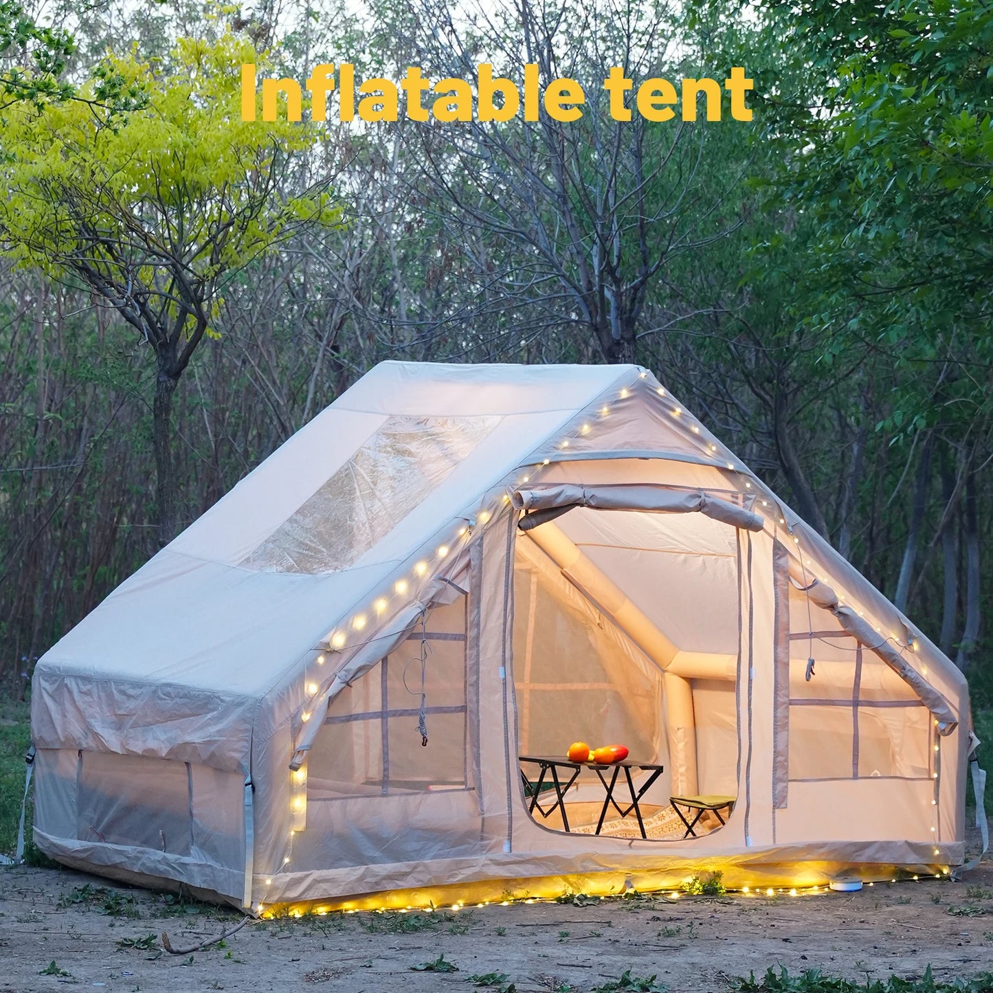 Inflatable Self Supporting Camping Tent 5 to 8 Person Quick Automatic Open Waterproof Windproof Portable Outdoor Hiking Shelter
