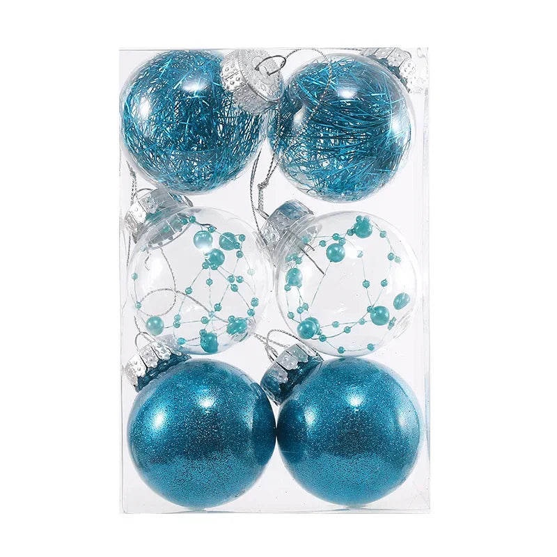 Anti Drop Bouncy Christmas Ball 6cm 8cm Transparent Set