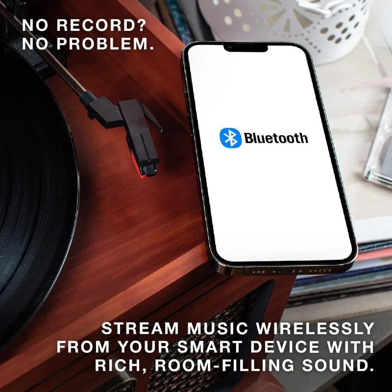 Six In One Bluetooth Record Player With Built In Speakers