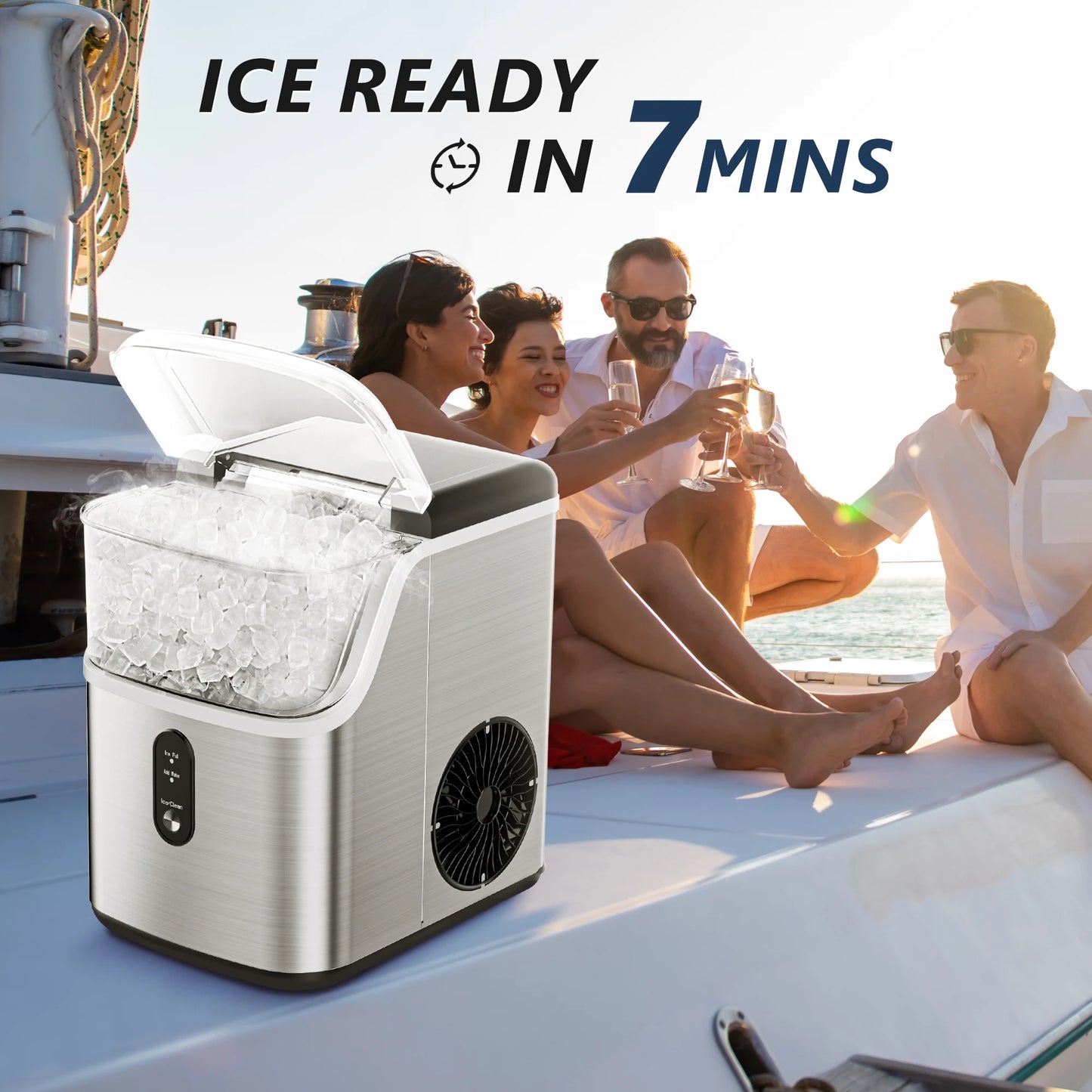 SIMZLIFE Nugget Ice Maker Countertop, 34lbs Per Day Silver - Ultimate Objects
