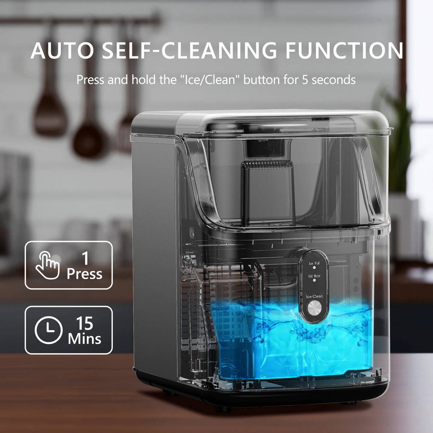 SIMZLIFE Nugget Ice Maker Countertop, 34lbs Per Day Silver - Ultimate Objects