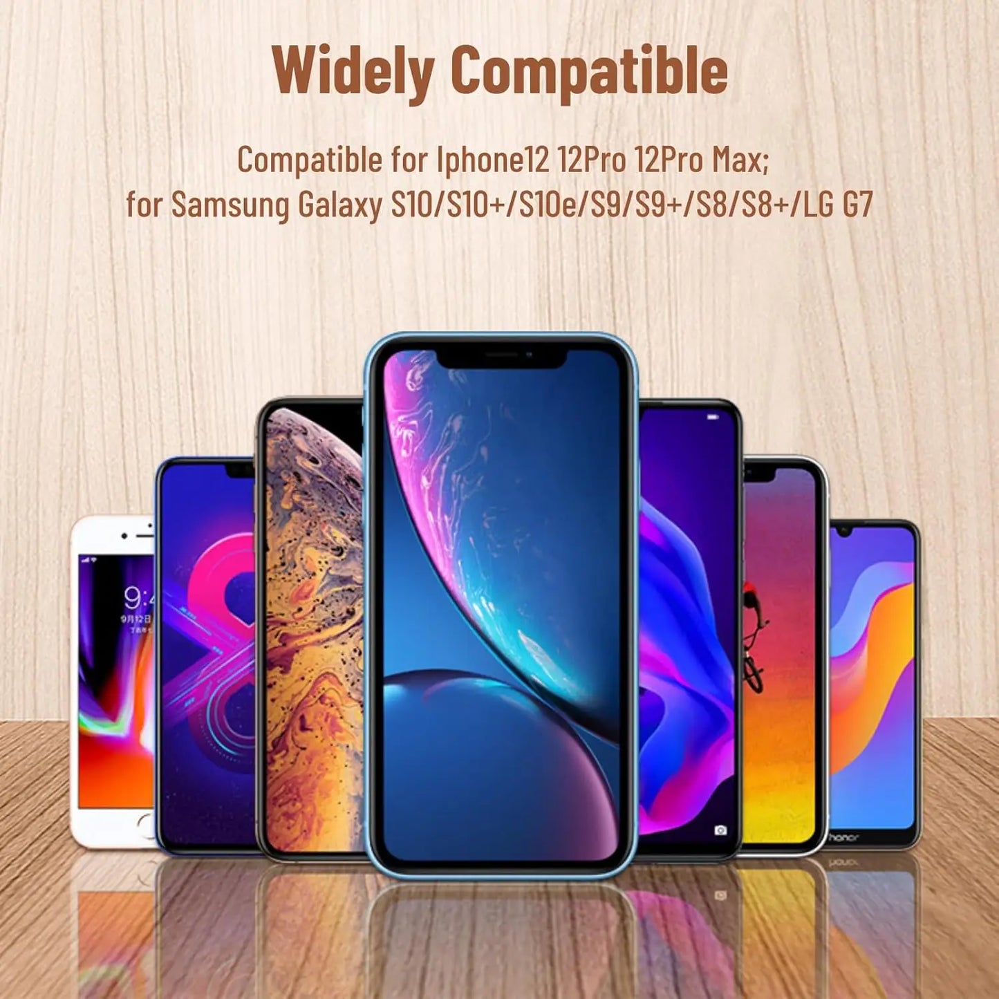 Circular 15W Fast Wireless Charger For All Phones Anywhere