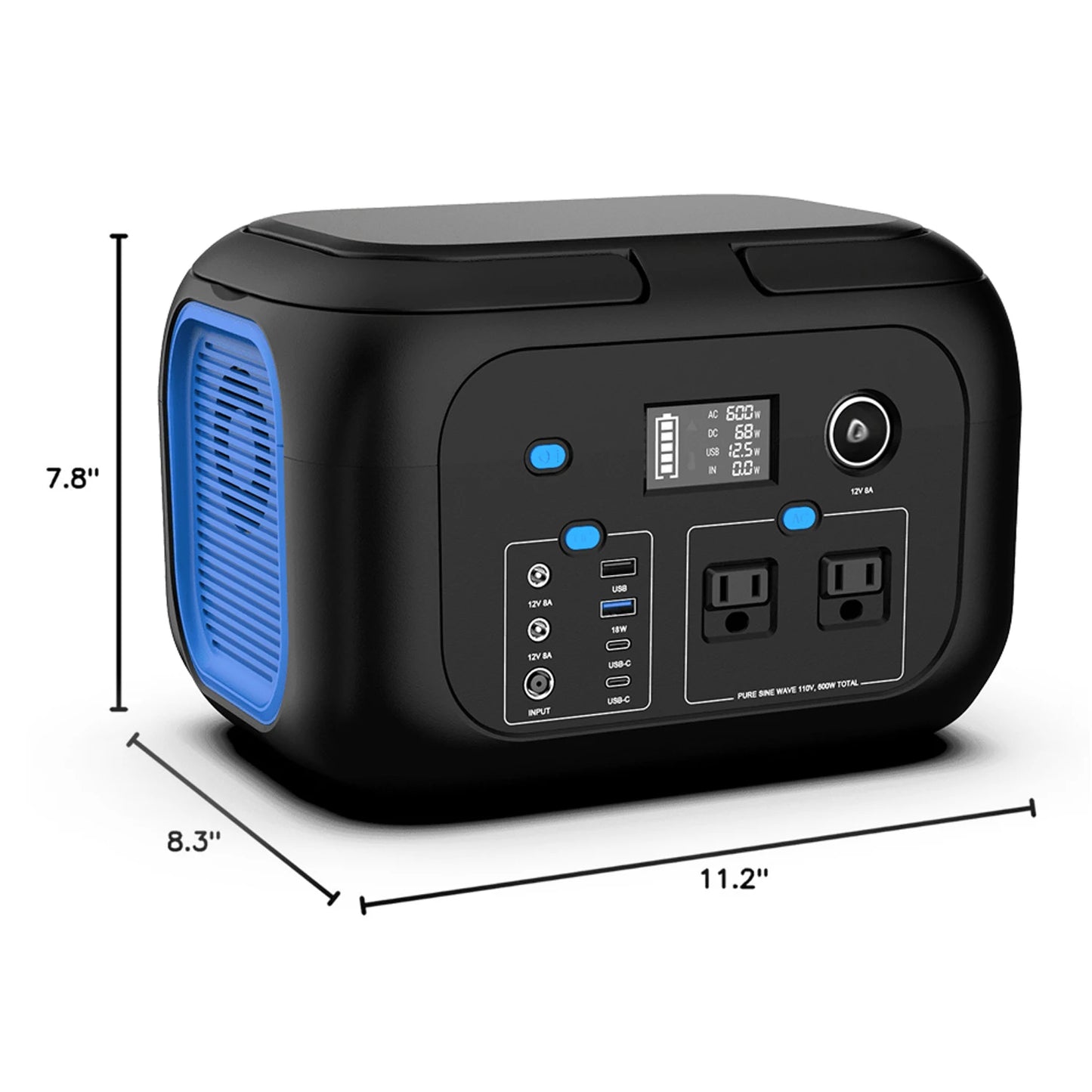 600W 300W 200W 120W Portable Power Station 110V AC Outlets Solar Generator Energy Storage Power Bank for Camping Travel RV Home