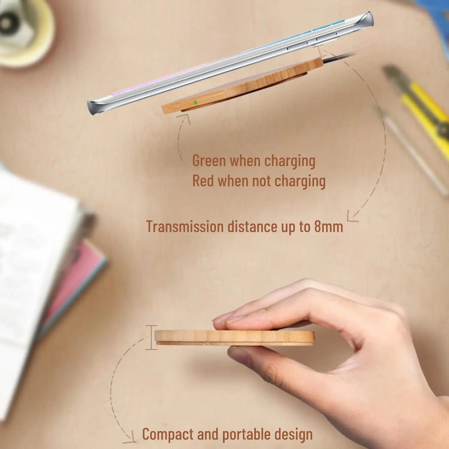 Circular 15W Fast Wireless Charger For All Phones Anywhere