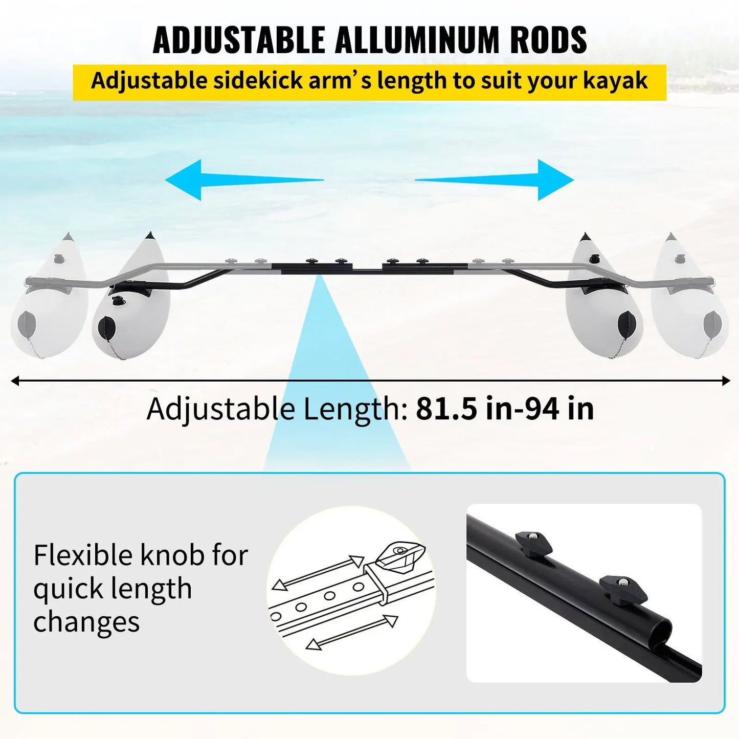 PVC Inflatable Outrigger Float With Sidekick Rod For Canoes