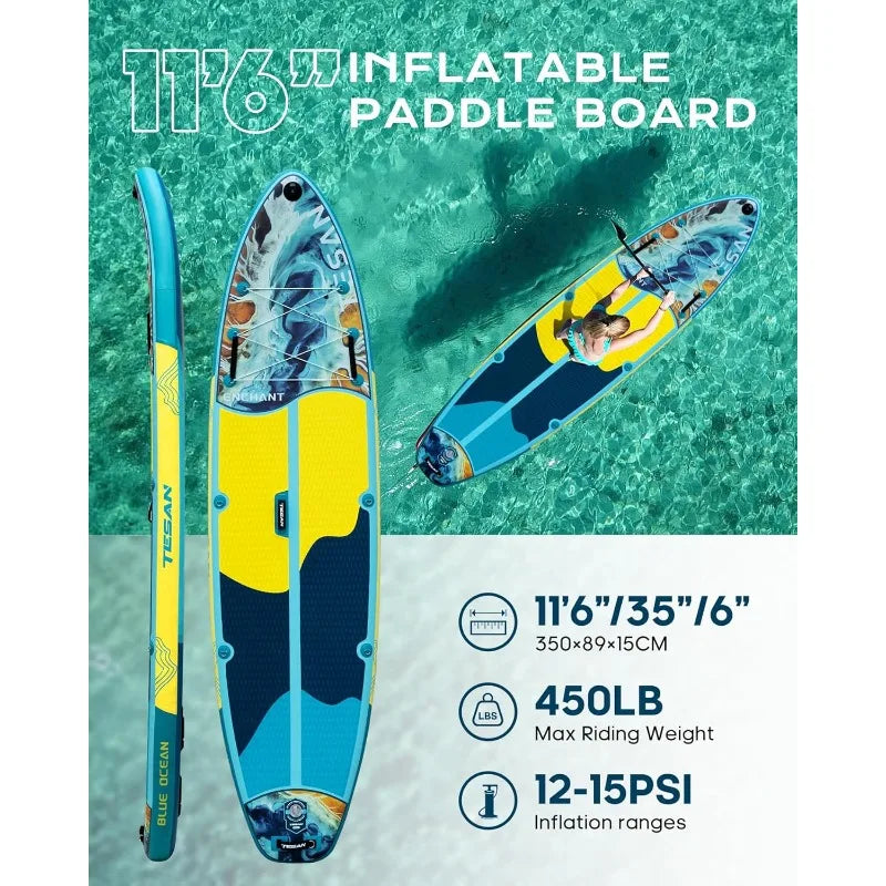 Extra Wide Inflatable Paddle Board Ultra Stable Plus Kits