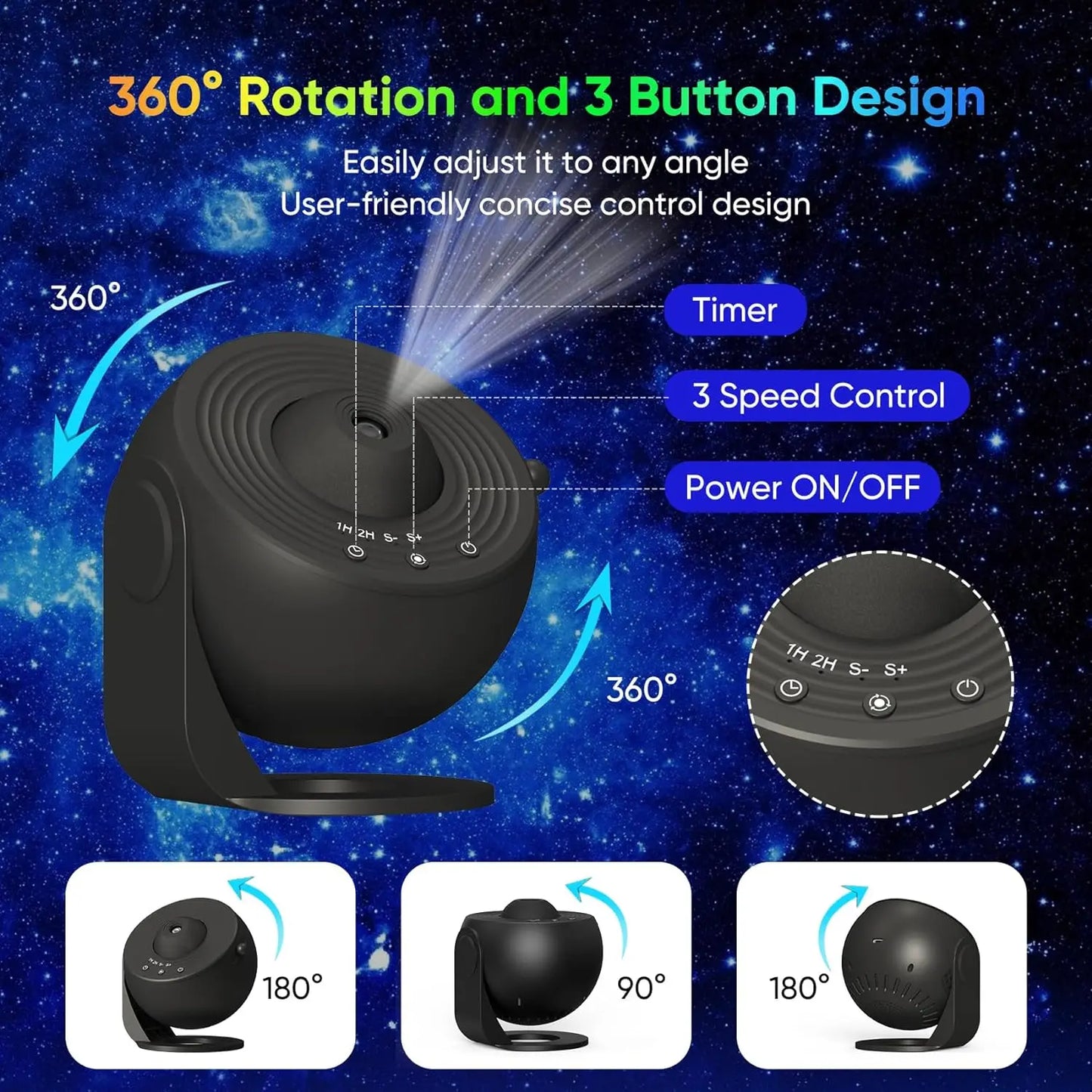 Mexllex Starry Sky Globe Galaxy Projection Night Light Gift