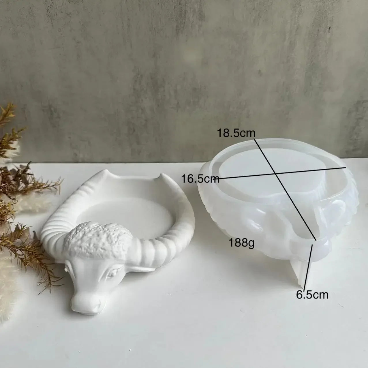 Cow Horn Head Ashtray Silicone Mold For Concrete Molds