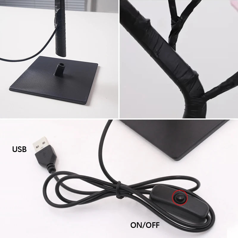 LED Rose Tree Lights 24 LEDs USB Operated Table Lamp