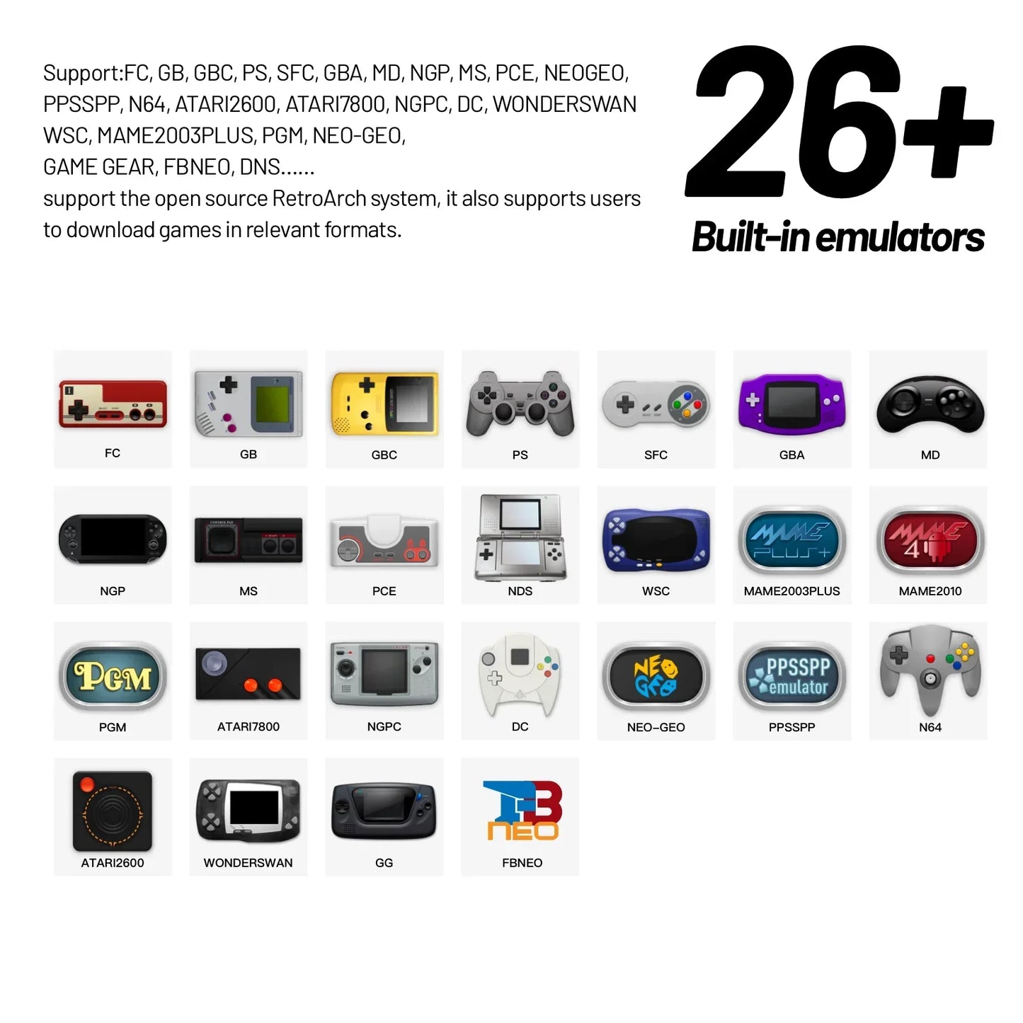 Trimui Smart Pro Handheld Game Console 4.96 Inch IPS Screen Linux System Joystick RGB Lighting Retro Video Game Player Gift