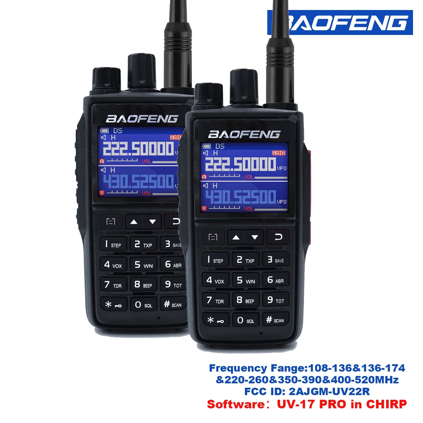 Baofeng UV22 Intercom USB Type C Radio FM NOAA Weather