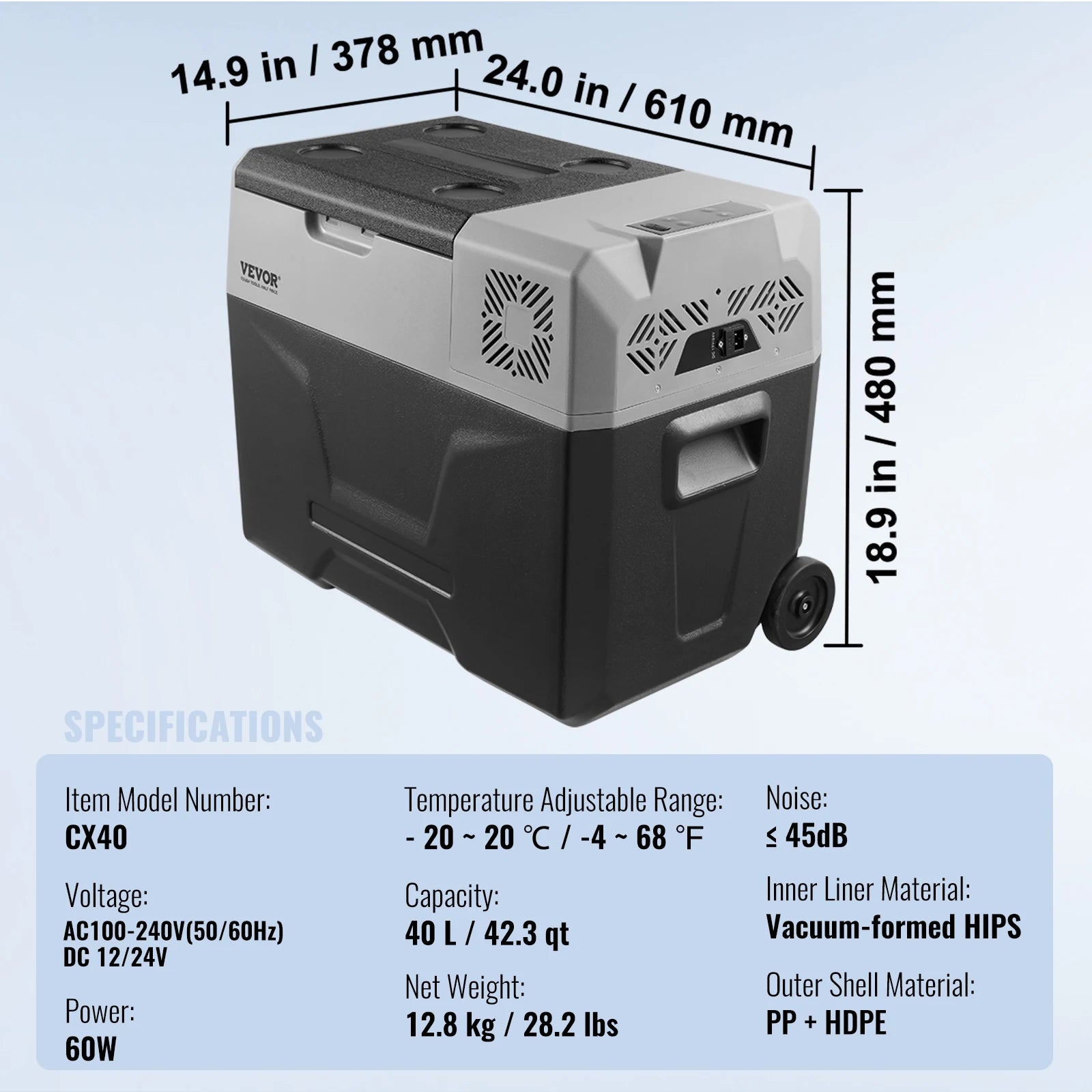 VEVOR 12Volt Car Refrigerator Fridge 30L Portable Cooler - Ultimate Objects