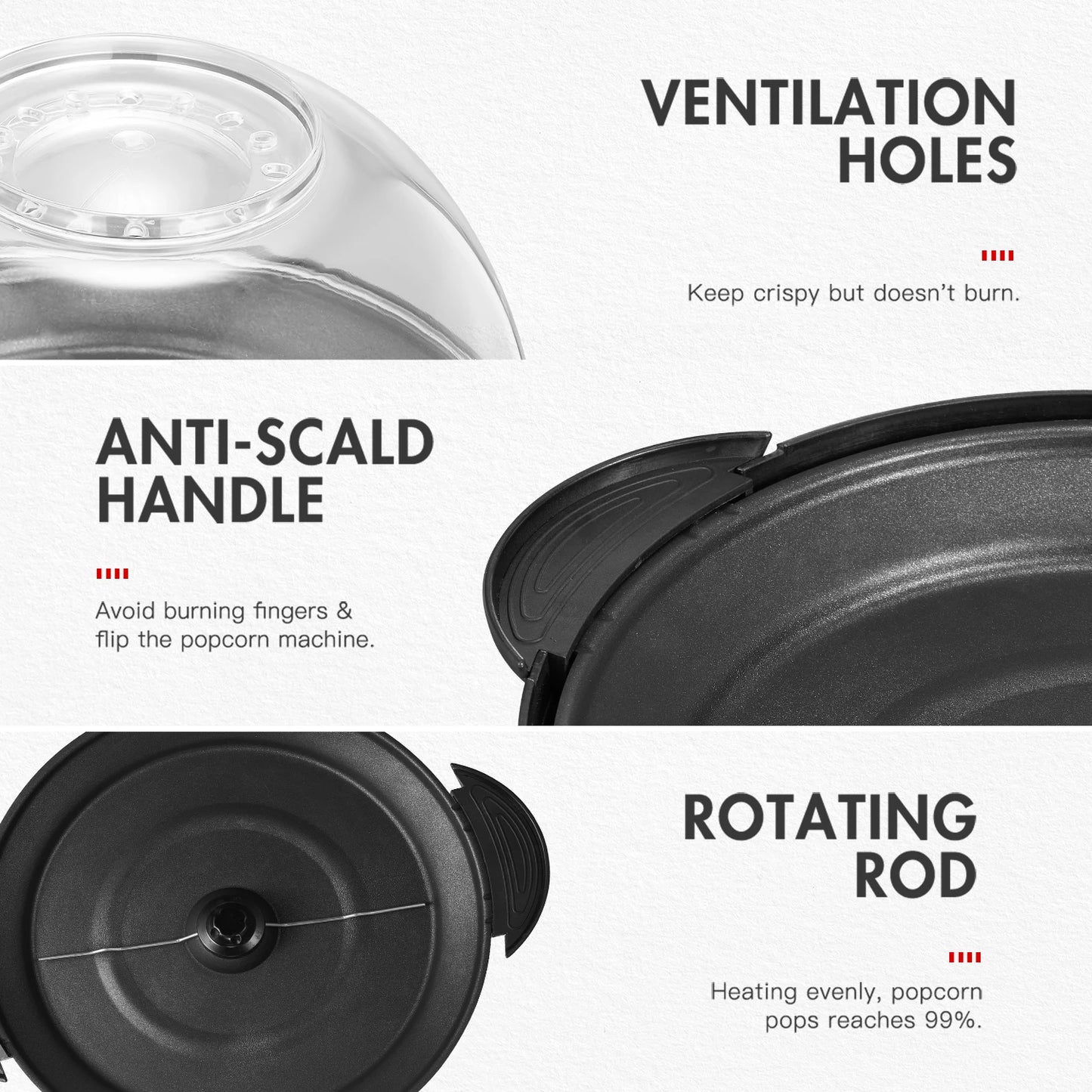 Yabano 6 Quart Electric Popcorn Machine with Nonstick Plate and Quick Heat Technology
