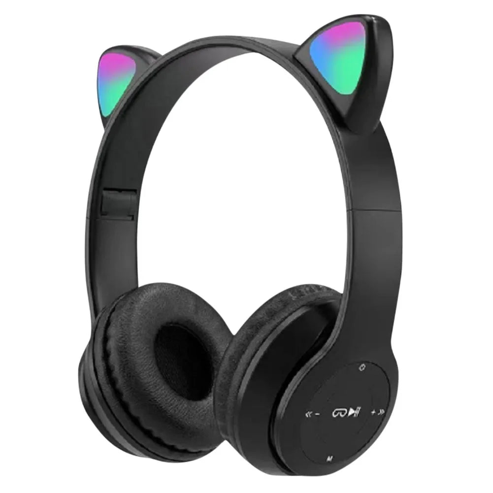 Wireless Cat Ear Headphones Bluetooth Glow Light For Kids
