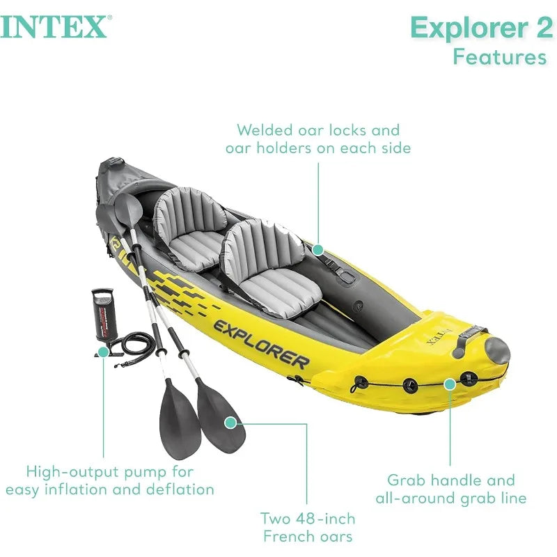Intex Explorer K2 Inflatable Kayak With Paddles And Pump
