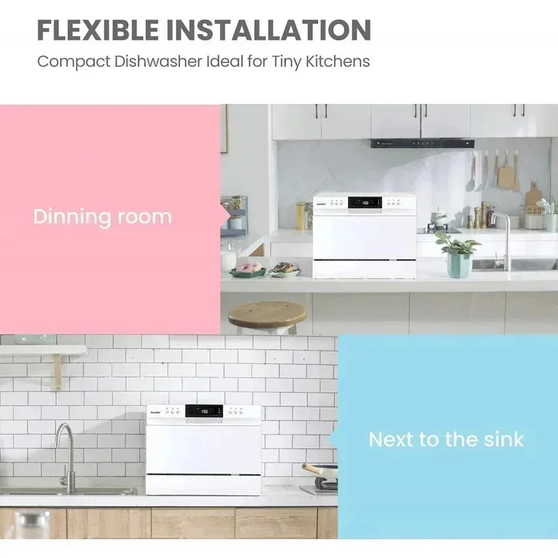 Portable Mini Dishwasher 6 Place Settings 8 Programs