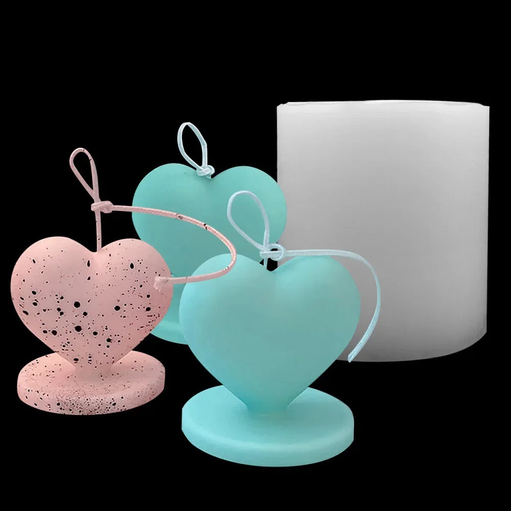 3D Love Heart Silicone Candle Molds For DIY Valentines Gifts
