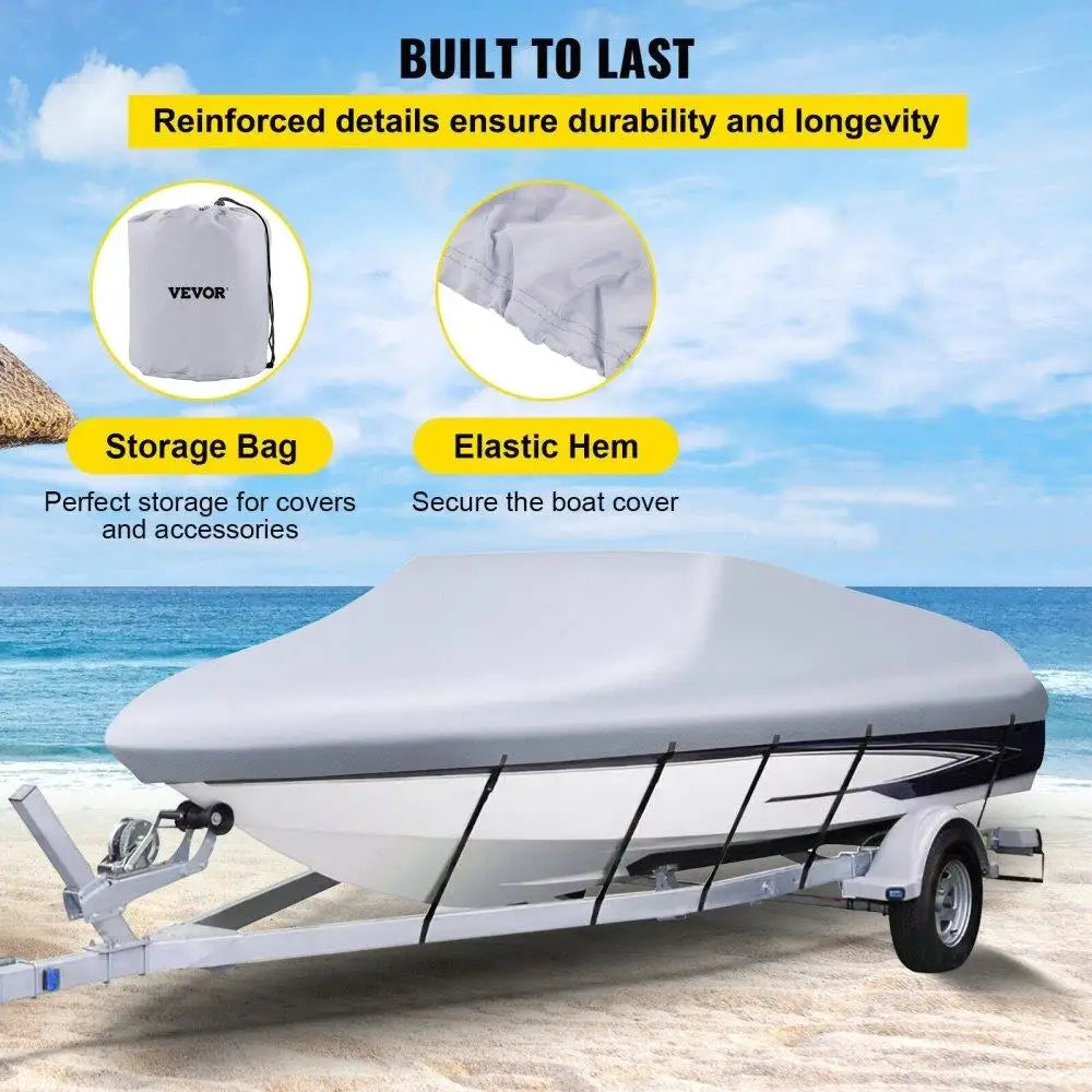Waterproof Boat Cover 20 To 22 Ft V Hull Trailerable 210D