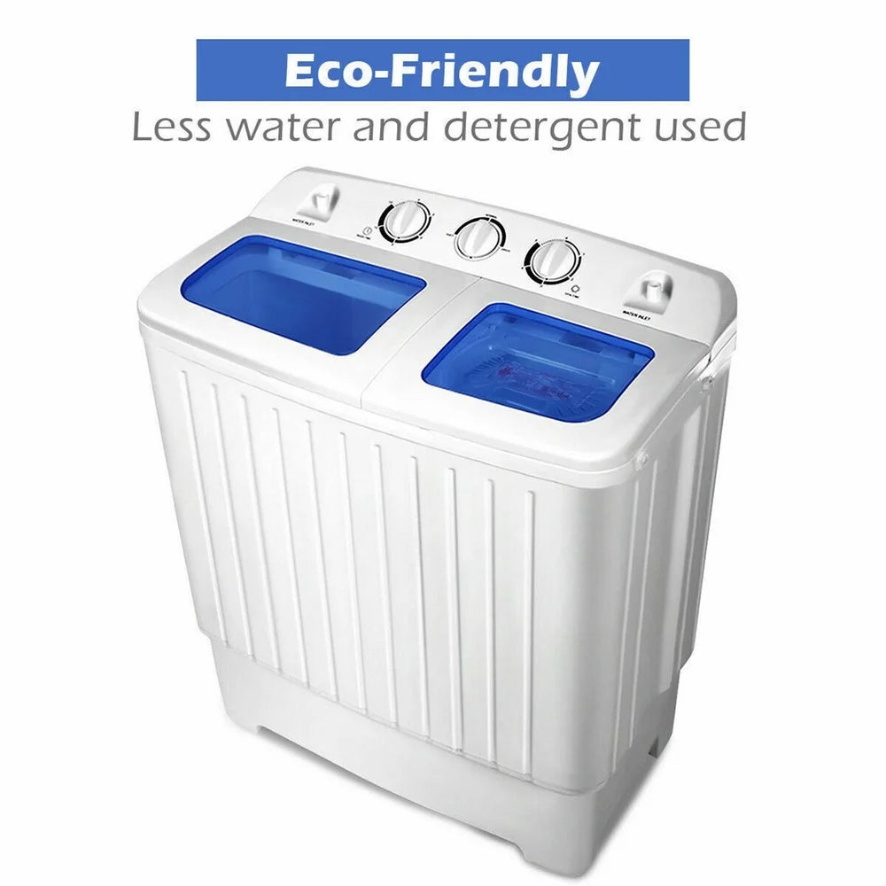 Compact Portable Twin Tub Washing Machine 17.6 Lb Capacity