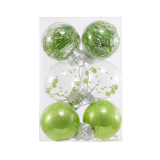 Anti Drop Bouncy Christmas Ball Set 6cm 8cm Transparent