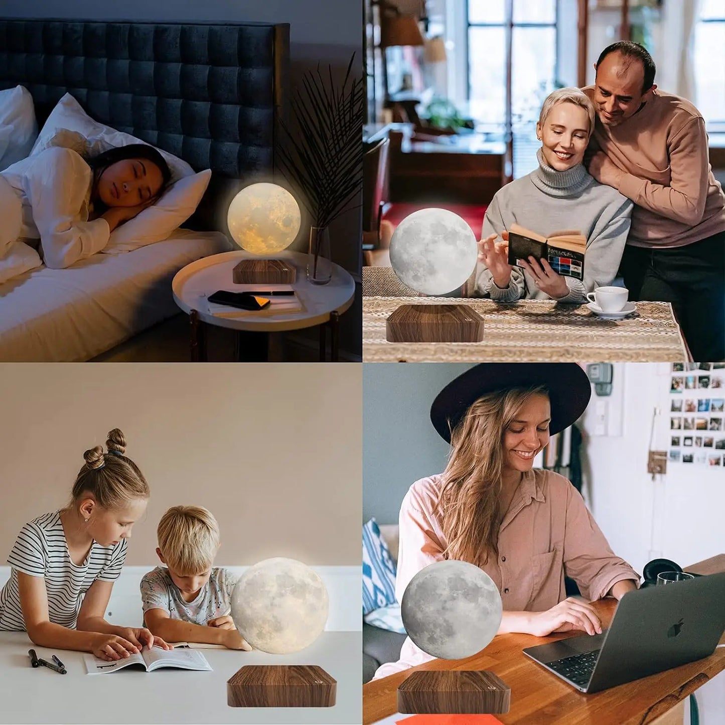 Magnetic Floating Moon Lamp With Base 3D LED Night Light