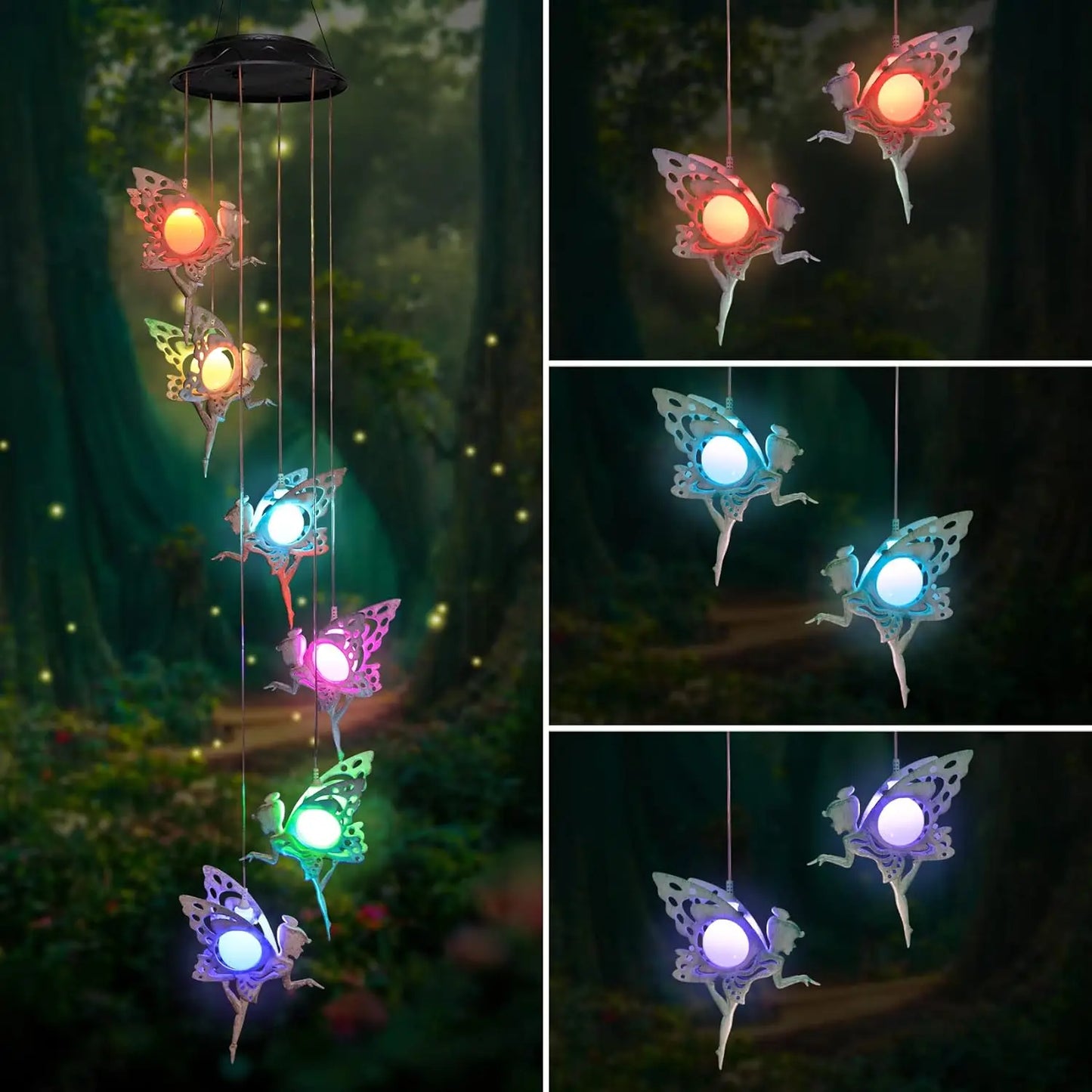 Solar Wind Chimes Sun Moon Star Lights Gifts For Mom