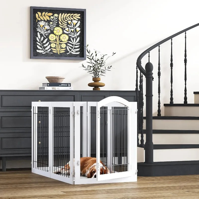 144 Inch Extra Wide Dog Gate With Walk Through Door