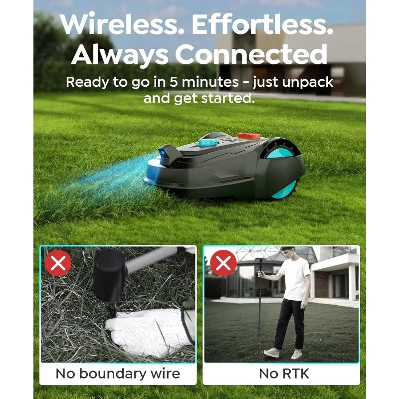 M800Plus Cordless Robotic Lawn Mower GPS And 3D Navigation