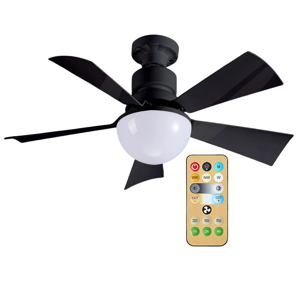30W LED Ceiling Fan With Remote 3 Speeds Modern Living Room