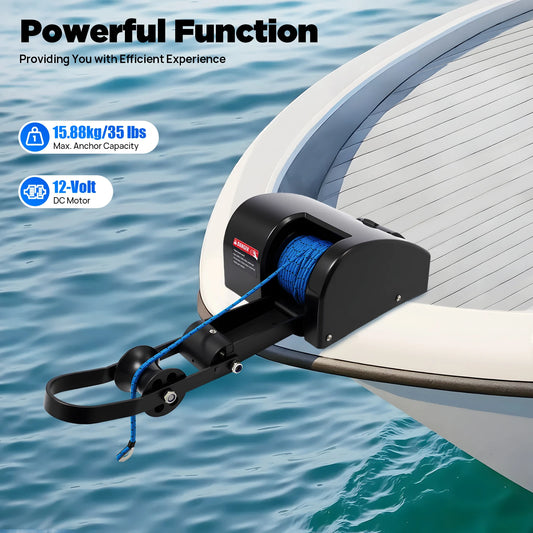 35 Lbs Boat Electric Anchor Winch 12V Windlass Kit Remote